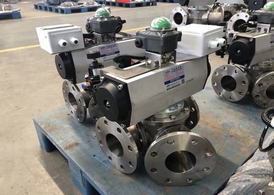 ISO 9001 Q235 3 Way 0.6MPa Plug Diverter Valve